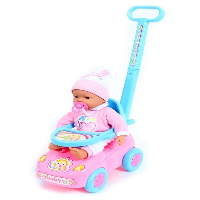 Poupon 37cm Souple Et Mini Auto A Pousser Cdiscount Jeux Jouets