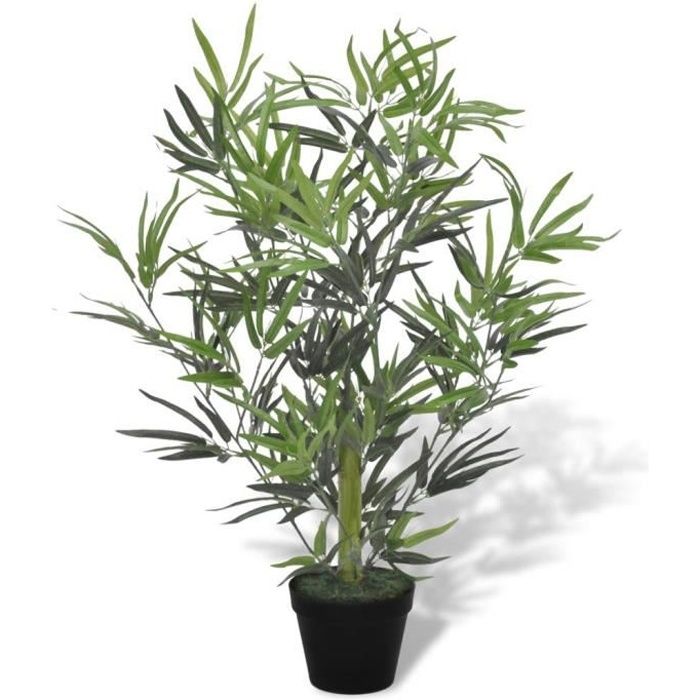 MEUBLE PRO Plante artificielle Herbe artificielle - Bambou artificiel avec pot 80 cm Luxe & Chic - 270490 