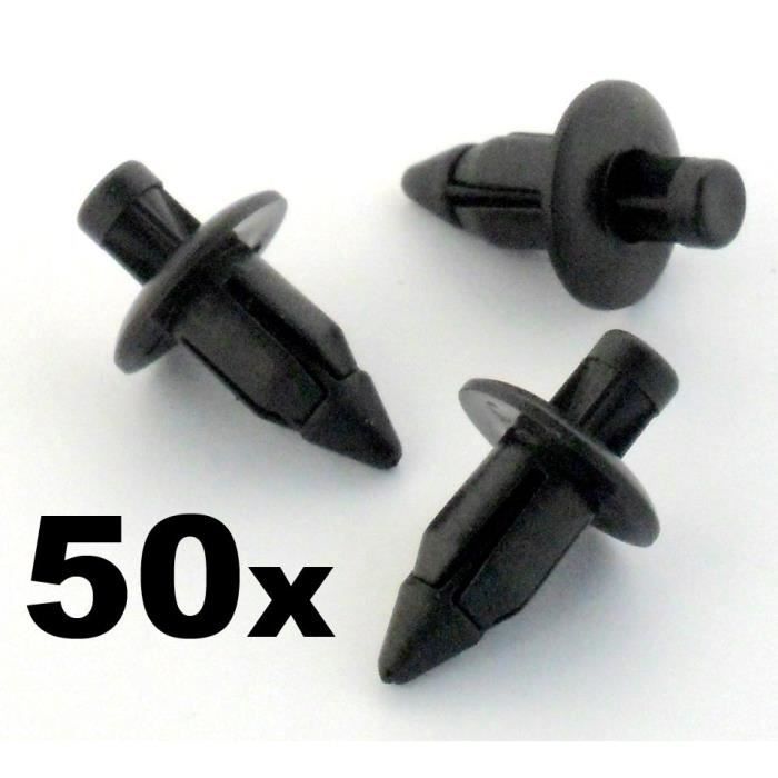 50 rivets plastiques 6mm profilage moto Honda, Yamaha, Suzuki
