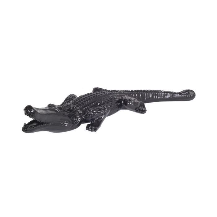 statue crocodile noir aristide 100 cm achat vente statue statuette cdiscount