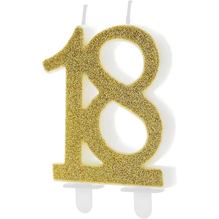 Anniversary House AHC90/1 Bougie à paillettes dorées métallisées Numéro 1  Décoration de gâteau 1er anniversaire 7 cm