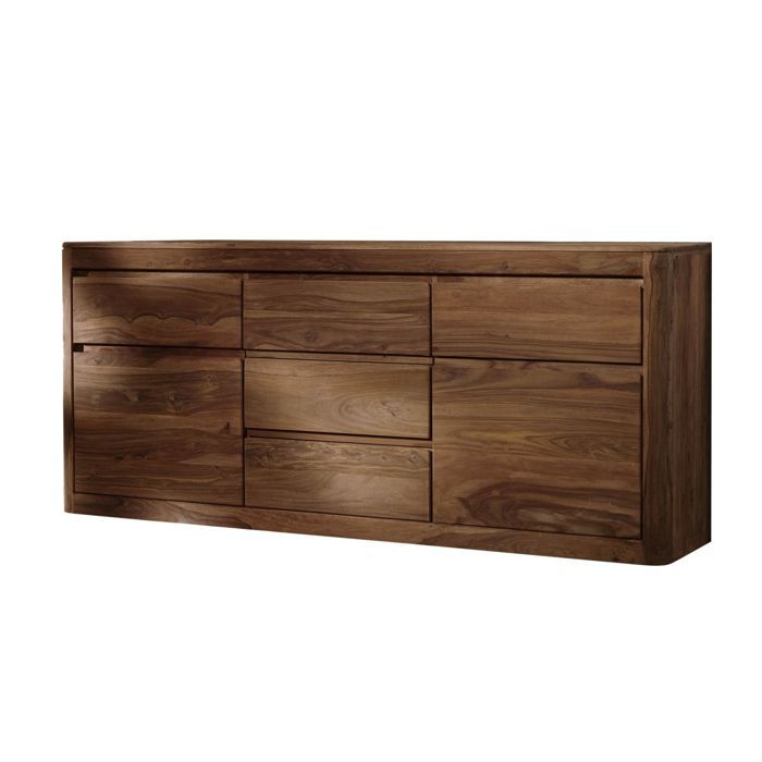 Buffet bas acacia/sheesham brun rougeâtre coloré massif 185x40x80 cm (BxTxH) bois massif TORONTO #102