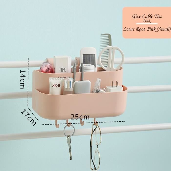 Panier Suspendu Pour Chevet - Organisateur Pratique Avec Crochet Pour Téléphone, Snacks, Livres | Blanc | 37x21x14.4 Cm