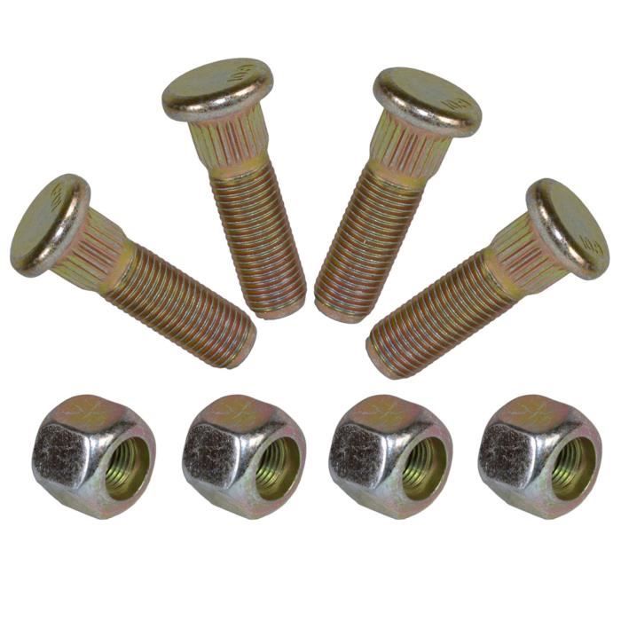 Pack de 4 38" UNF goujons et écrous de roue pour remorque PCD de 4", les concentrateurs de