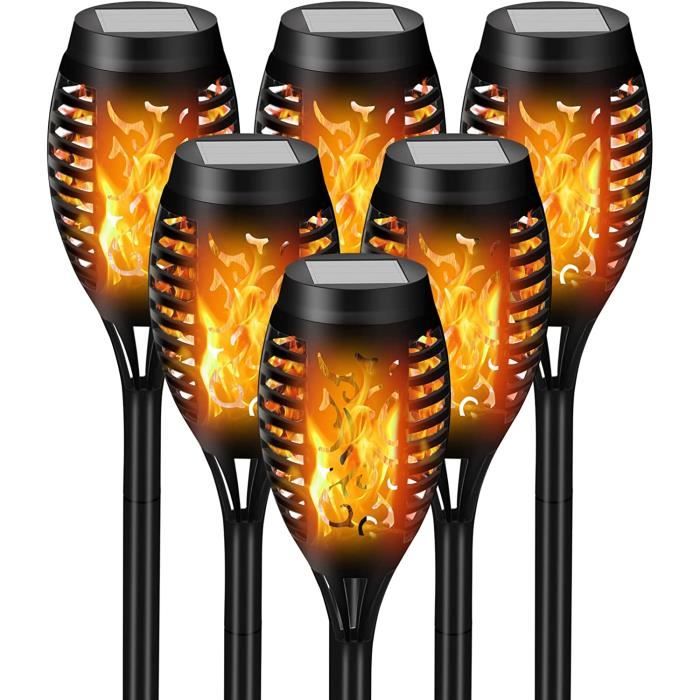Lampes Solaires Extérieur Effet Flamme - Lot De 2 | IP65 étanche | 8-10h Autonomie