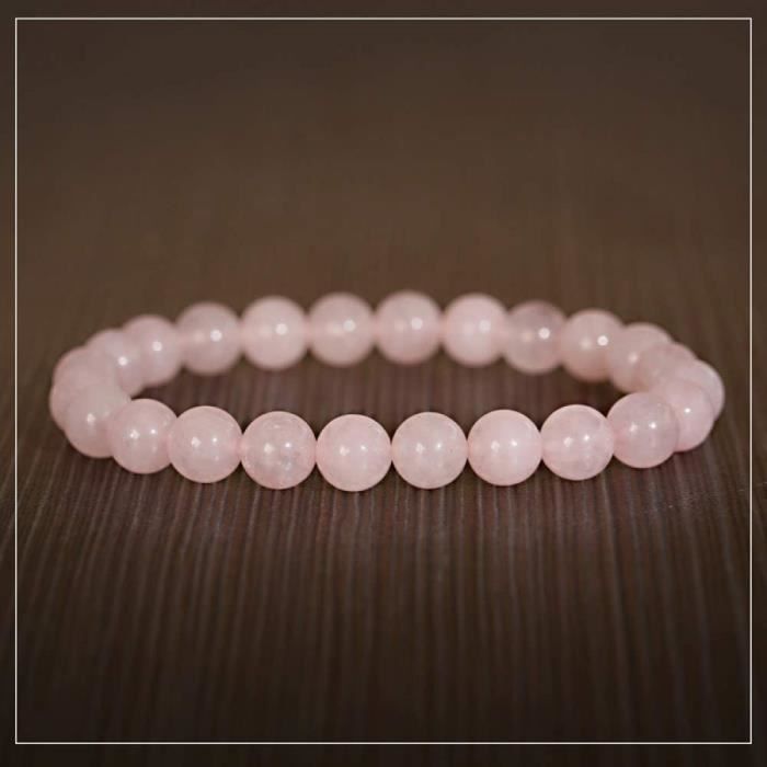 Bracelet de perle en pierre naturelle de quartz rose tête de hiboux 8mm bracelet de