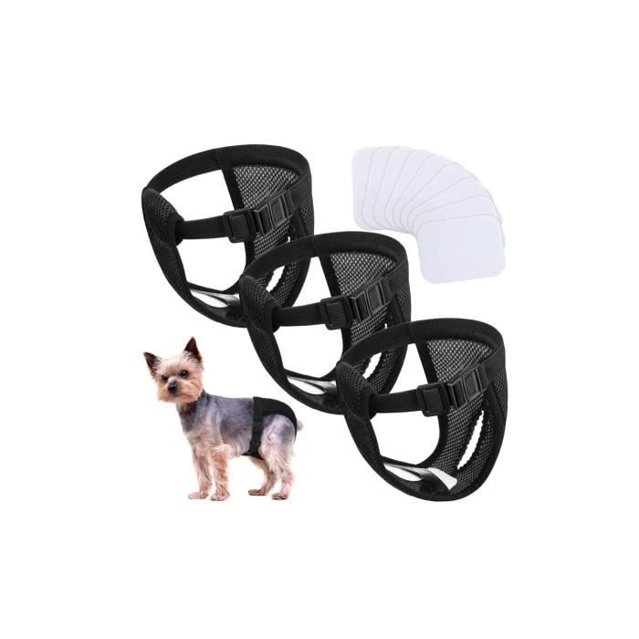 Culotte Lavable Pour Chienne En Chaleur - Lot De 3 + 10 Serviettes, Taille Ajustable XL (50-59cm) - 4