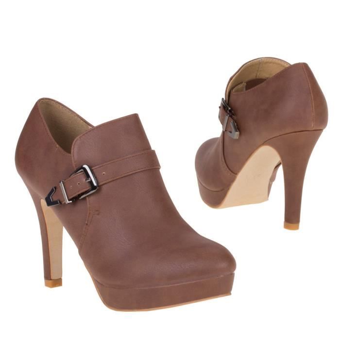 chaussures talon camel