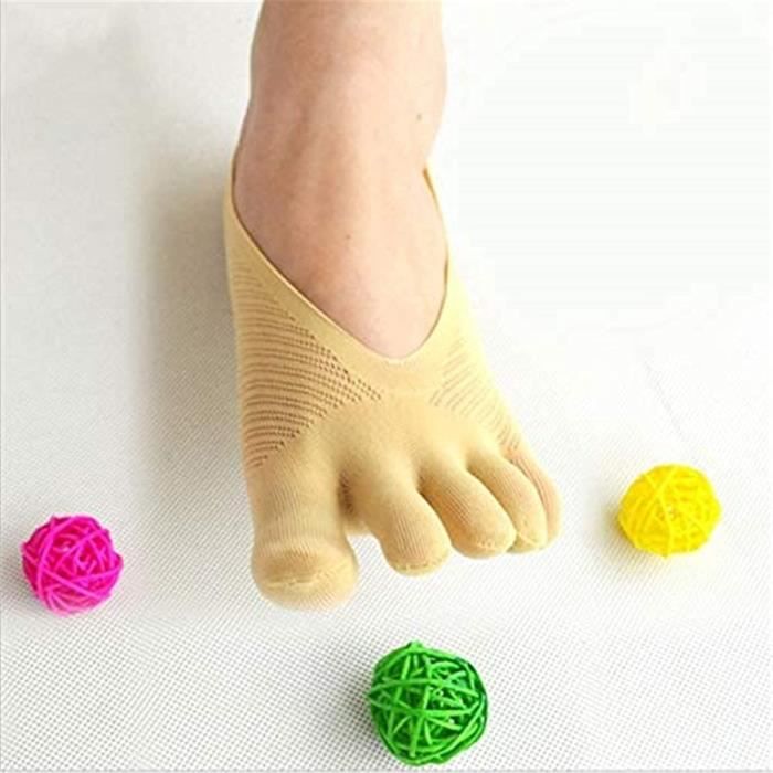 5 paires de chaussettes de compression orthopédiques pour femmes chaussettes dorteil respirantes à bout fendu à cinq doigts(marron)