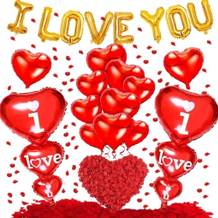 Air ballons 30cm Saint Valentin anniversaire de noce 6 rouge Love Hearts hélium