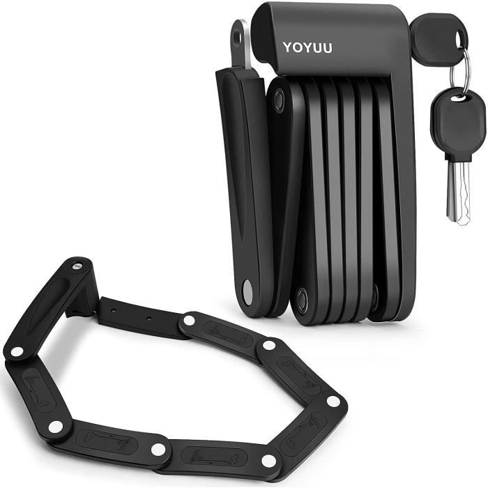 M-LOCK Antivol Pliable 120 Cm – Code 10 000 Combinaisons – Acier Recouvert – Support Cadre – Pour Vélo, Scooter, Portes