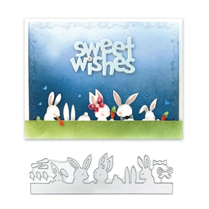 12 Matrices De Découpe Lapin BETESSIN - Métal, Pour Scrapbooking Pâques, Fabrication Cartes - Artisanat