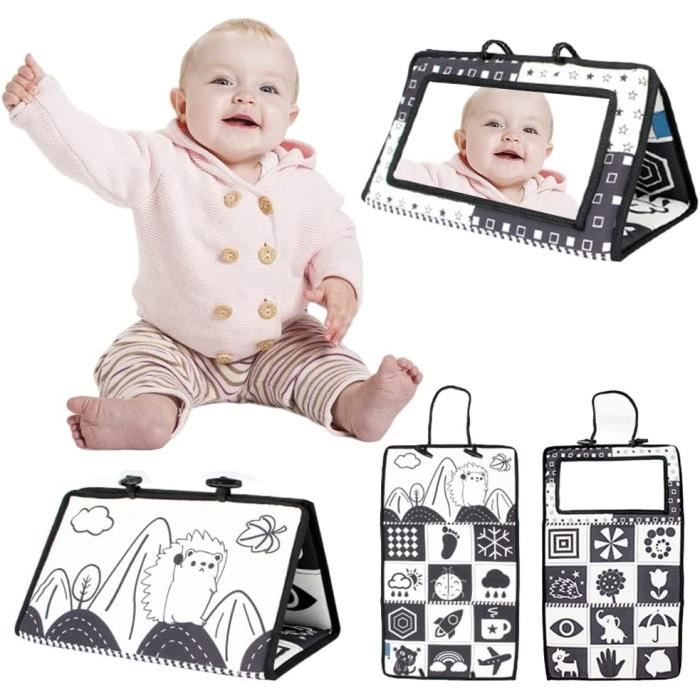 Montessori Jouet, Jouet Bébé 0-18 Mois, Miroir Bebe Eveil Coloré Jouets  Sensoriels, Jeux avec Miroir Pliable Cadeau Bebe Naissance Fille Garcon Bebe  0 3 6 12 18 Mois