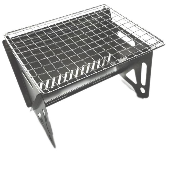 Grille Barbecue Pliante Acier Inox - Mini Grill Portable Pour Camping Et Feu De Camp