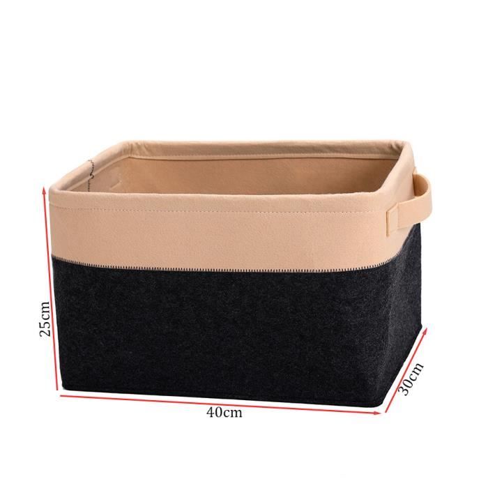 Panier De Rangement Pliable DII - Polyester Crème - 40,6x25,4x30,5 Cm - Avec Poignées Corde