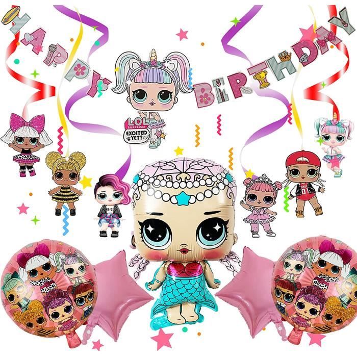 Lol Surprise Dolls Party Set Lol Ballon Serpentins A Suspendre Ballons De Poupees D Anniversaire Lol Avec Banniere De Joyeux Anniv Cdiscount Maison