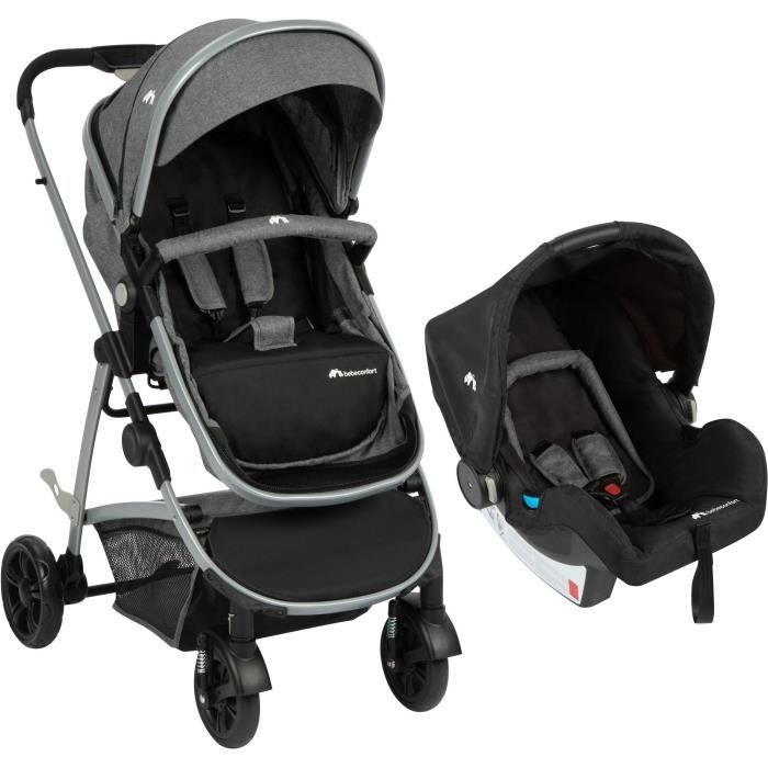 Poussette pour bébé avec 3 roues et capuche 