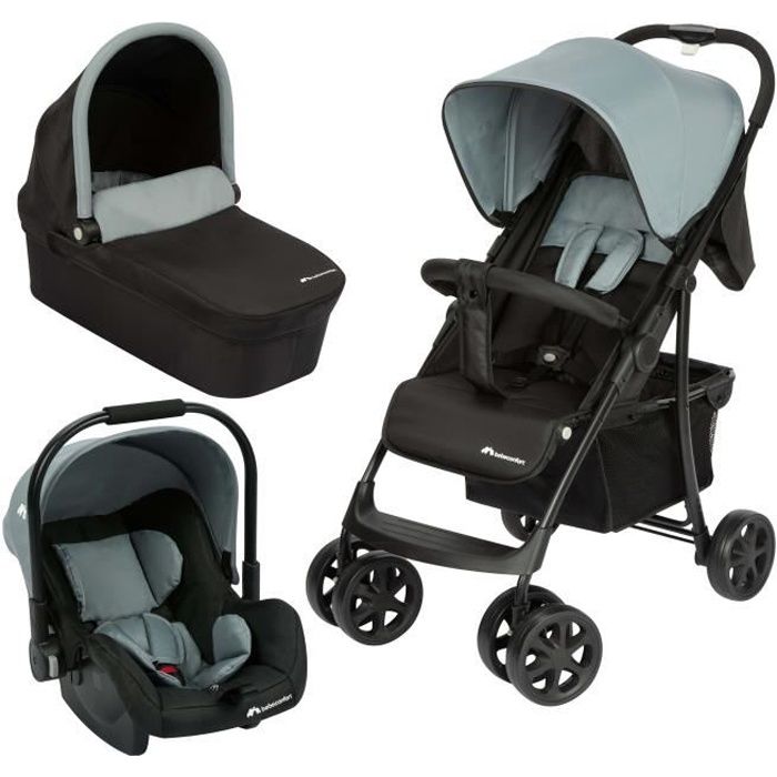 BEBECONFORT Poussette 3 en 1 Roadeo, Pack poussette+Cosi+nacelle, 4 roues,  Shadow Block, de la naissance à 4 ans (jusqu'à 22 kg) - Cdiscount  Puériculture & Eveil bébé