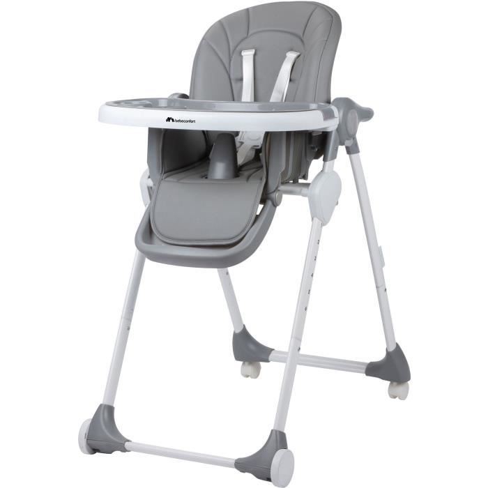 BEBECONFORT Looky Chaise haute bébé, évolutive multi-positions, De 6 mois à 3 ans (15kg),Warm gray