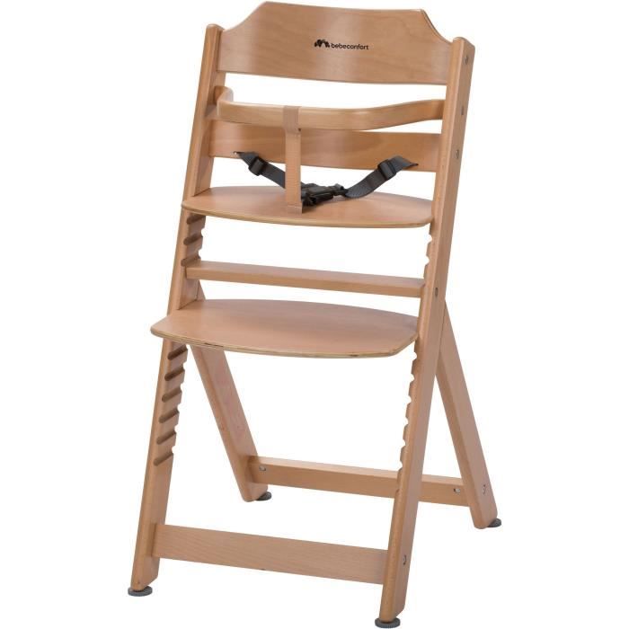 BEBECONFORT Timba basic Chaise haute bébé, Chaise bois, De 6 mois à 10 ans (30kg), Natural wood