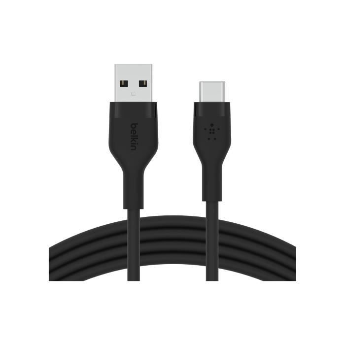 Câble USB-A vers USB-C silicon Belkin - noir - 2 m