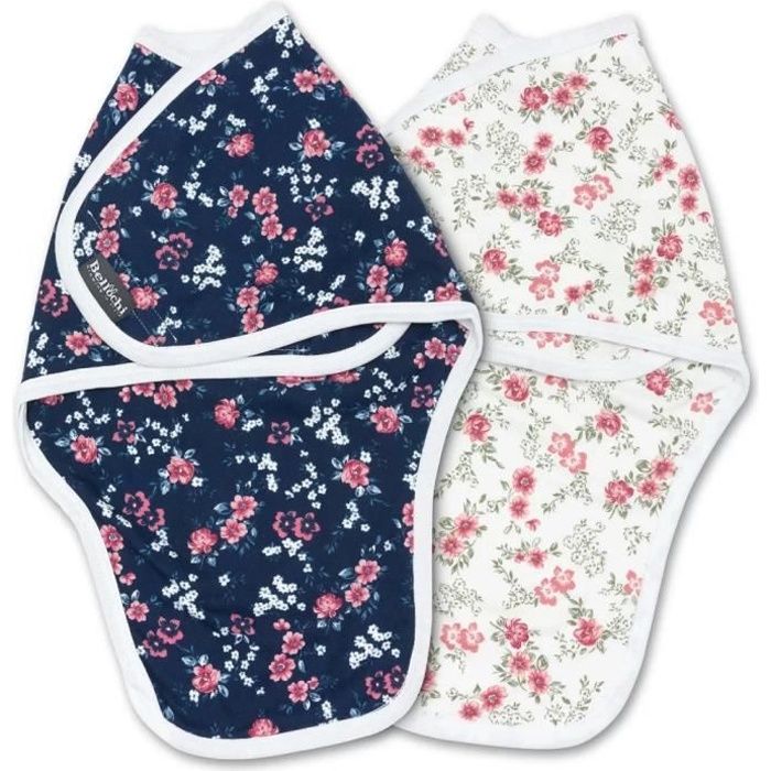 Bellochi Lot De 2 Couverture Emmaillotage Bebe Lange D Emmaillotage 0 3 Mois Coton Doux Et Delicat Certificat Oeko Tex Fleurs Cdiscount Puericulture Eveil Bebe