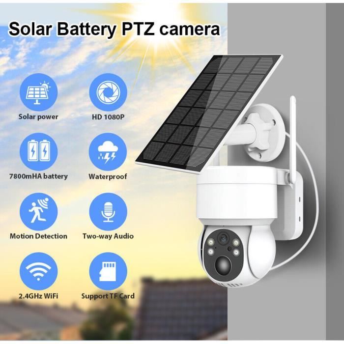 Caméra de sécurité solaire BIRLON 4MP sans fil 1080p étanche PIR 360°