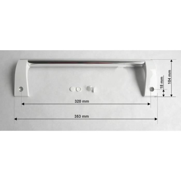 Poignée de porte pour réfrigérateur Brandt AS0041236 - Accessoires d'appareils - Type de produit: Poignée