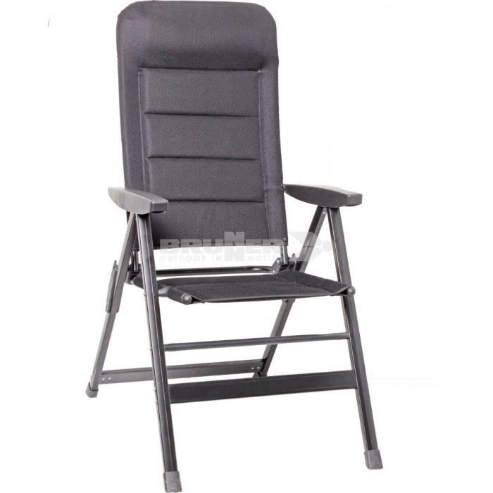 Chaise de camping - BRUNNER - FRA601280 - Aluminium - Dossier réglable - Noir Chaise de camping - BRUNNER - FRA601280 - Aluminium - Dossier réglable - Noir