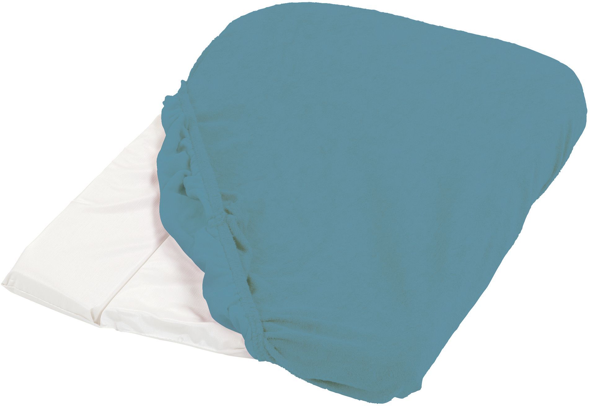 Housse+de+matelas+à+langer+-+CANDIDE+-+Eponge+-+50+x+75+cm+-+Bleu+canard
