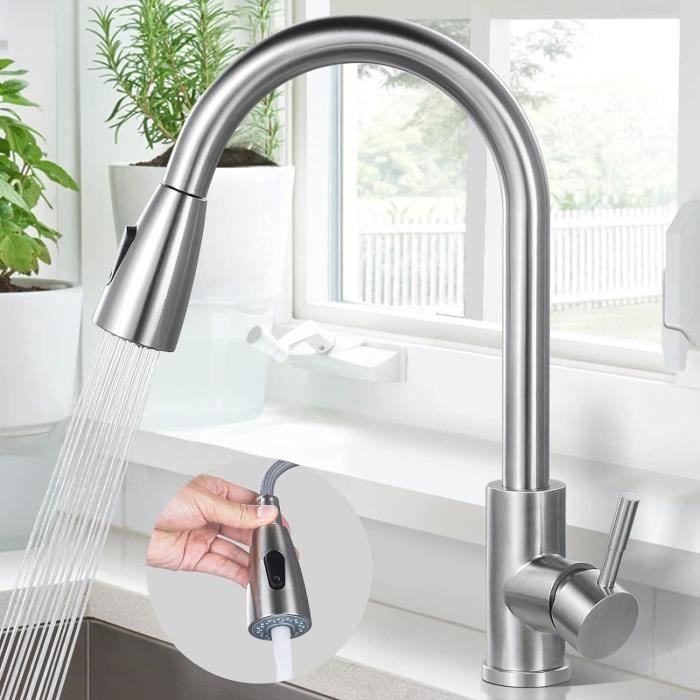 Robinet de cuisine Franke Eos Neo inox avec bec extractible | 108571