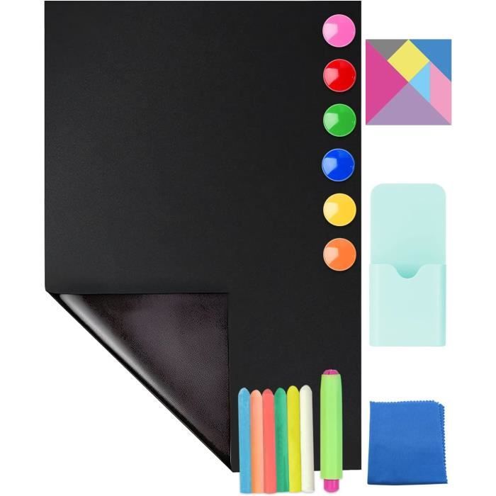 Film Tableau Noir Rouleau 45 X 200 Cm, Autoadhésif Tableau Noir Ardoise Mural, Écrire Dessiner Peindre Souligner à La Craie