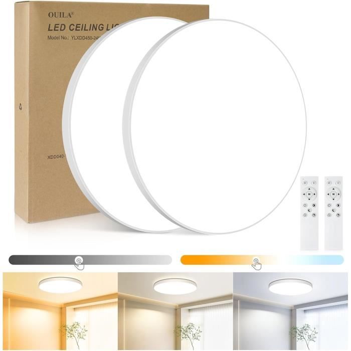 Plafonnier LED Avec Détecteur Mouvement Radar - 18W 2000LM, Dimmable, Télécommande - Pour Salle De Bain, Garage, Couloir