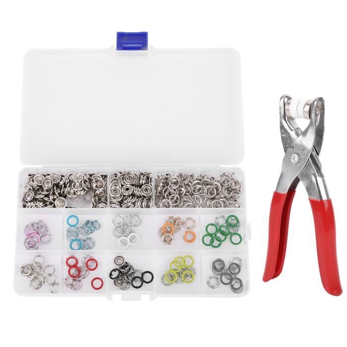 Kit Bouton Pression, sans Couture avec Pince à Pression Metal Couture, Pince Bouton Pression à Cinq Griffes, Boutons Pression Metal pour Travaux Manuels, Vêtements de Bébé, Bricolage Artisanat