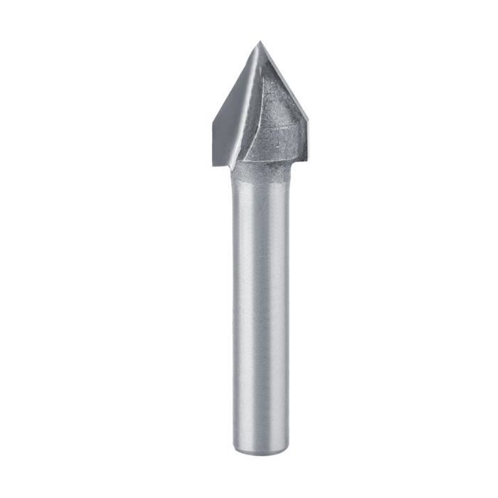 Fraise à Rainurer En V 30° Pour Défonceuse - Diamètre 10 Mm, Queue 1/4 Pouce - Marque Uxcell