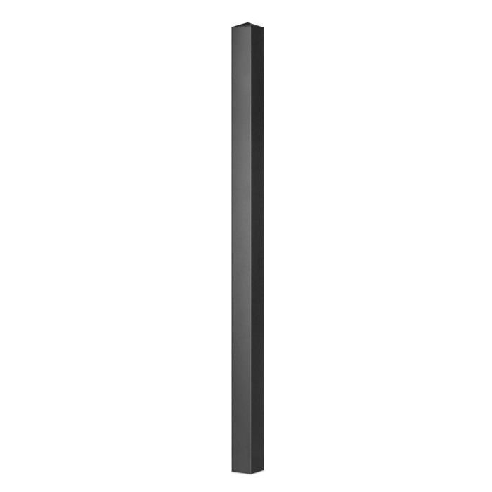 Poteau aluminium pour portail et portillon à sceller universel chapeau inclus H2.36 m Noir