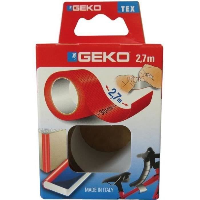Adhésif tissu plastifié - GEKO - 38 mm x 2.7 m - Rouge - Résistant à leau - Multi-usages