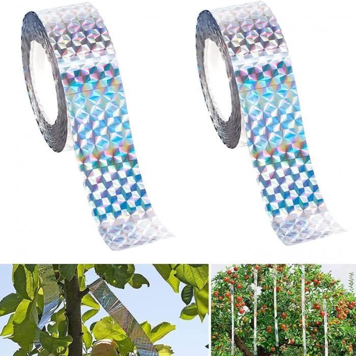 2 Rouleaux De Ruban Répulsif Pour Oiseaux - 100 M X 2,4 Cm, Argent Réfléchissant - Pour Jardin, Balcon, Arbres Fruitiers