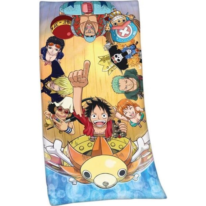 One Piece Serviette De Bain Straw Hat Pirates 75 X 150 Cm Cdiscount Maison