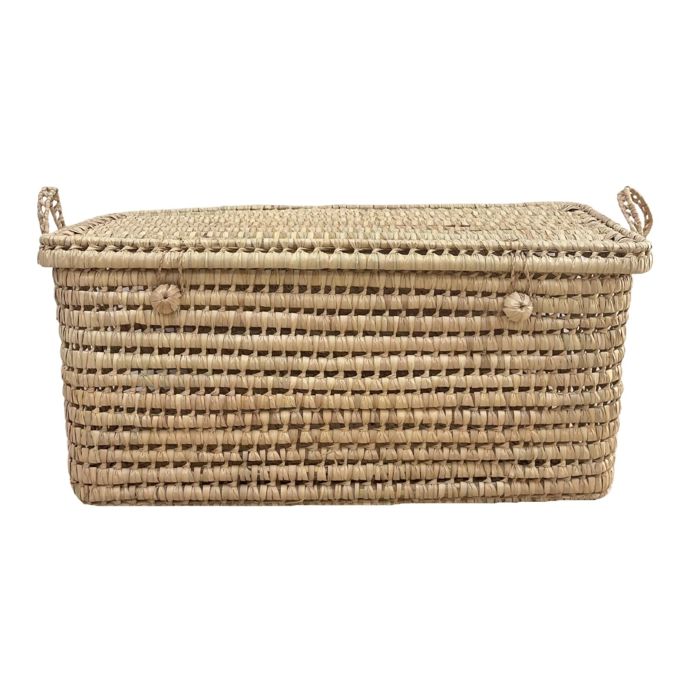 Malle de rangement feuille de palmier Naturel 60 cm