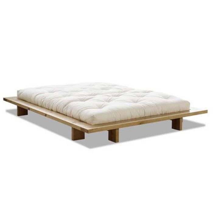 Cadre De Lit Japonais Japan Miel 140 200cm Avec Sommier Achat