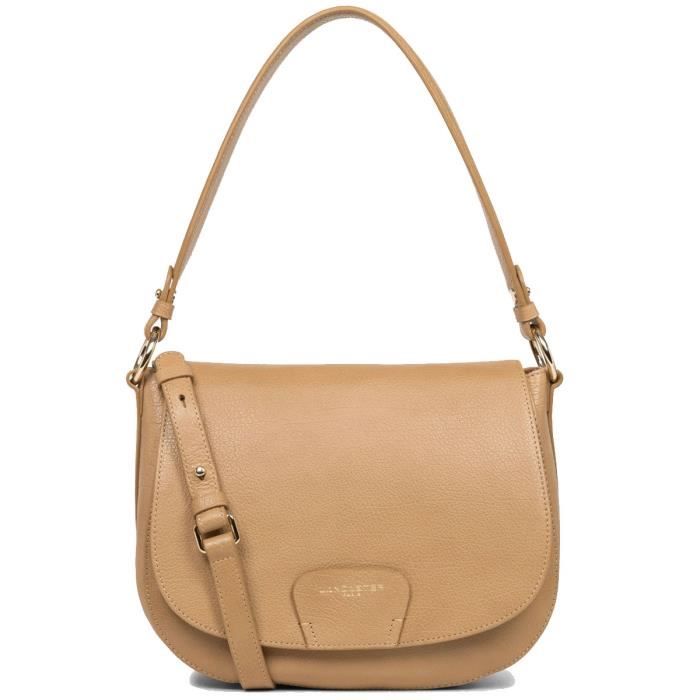 Sac port paule Lancaster cuir ref 48120 Naturel 27 23 9 Beige