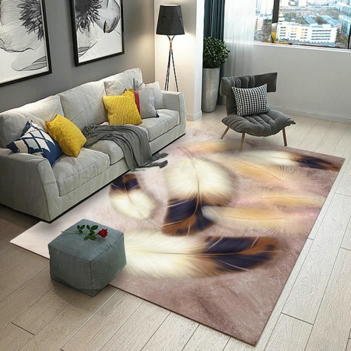 Tapis De Salon Lavable Pile Courte Et Douce Tapis De Salon Moderne À