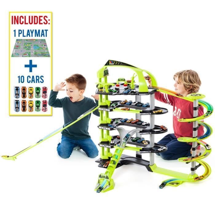 Parking 5 Étages Pour Enfants – Avec 12 Voitures, 3 Hélicoptères, Ascenseur, Lumières