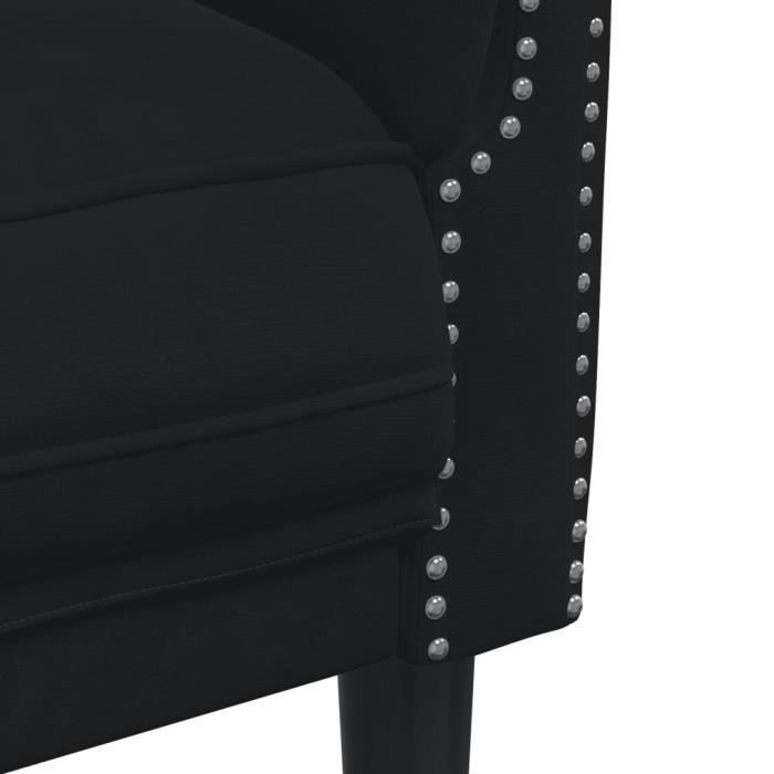 Fauteuil - MOTHINESSTO - Noir - Velours 100% polyester - Dimensions 80x77x74 cm - 1 place
