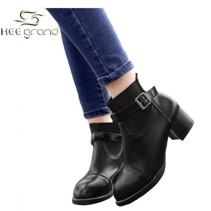 bottine noir homme talon epais