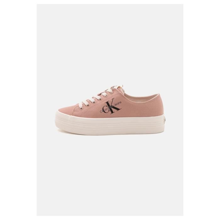Sneakers basses en toile Calvin klein Femme Marron Cdiscount Chaussures