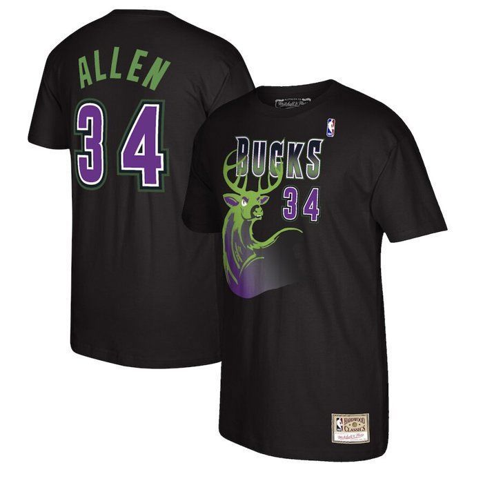 T-shirt Milwaukee Bucks NBA Script N&N Bucks Ray Allen T-shirt Milwaukee Bucks NBA Script N&N Bucks Ray Allen