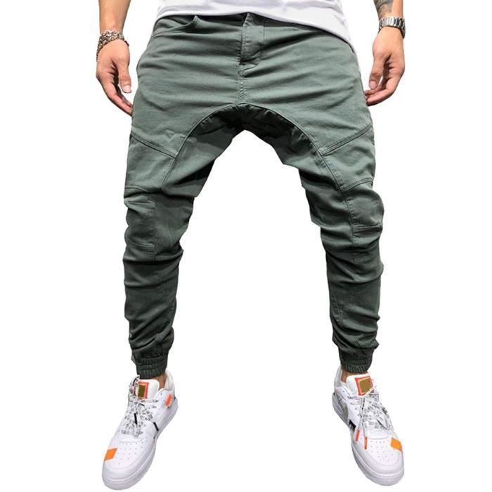 Pantalon Cargo Jogging Homme - Pantalon De Travail Décontracté Poches Multiples, Taille Élastique Cordon, Jambe Fuselée Confortable