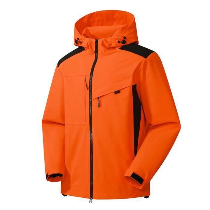 Veste De Pluie Homme Imperméable Coupe-vent – Capuche Amovible – Polyester – Sans Marque